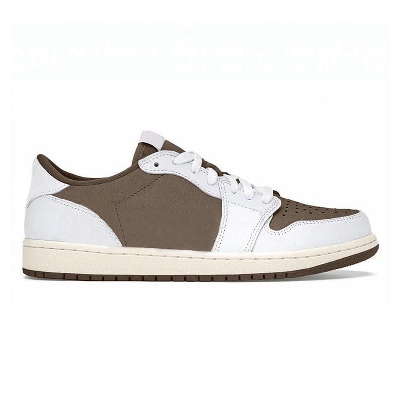 Low Top Leather Basketball Shoe in Brown and White Low Top Leather Basketball Shoe in Brown and White
